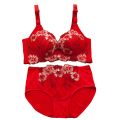 Satin Lace Pajama Set for Women Underwear High Side Bra Panty Set Women Cute Top And Bottom Set Underwear Lace Brief Set. 