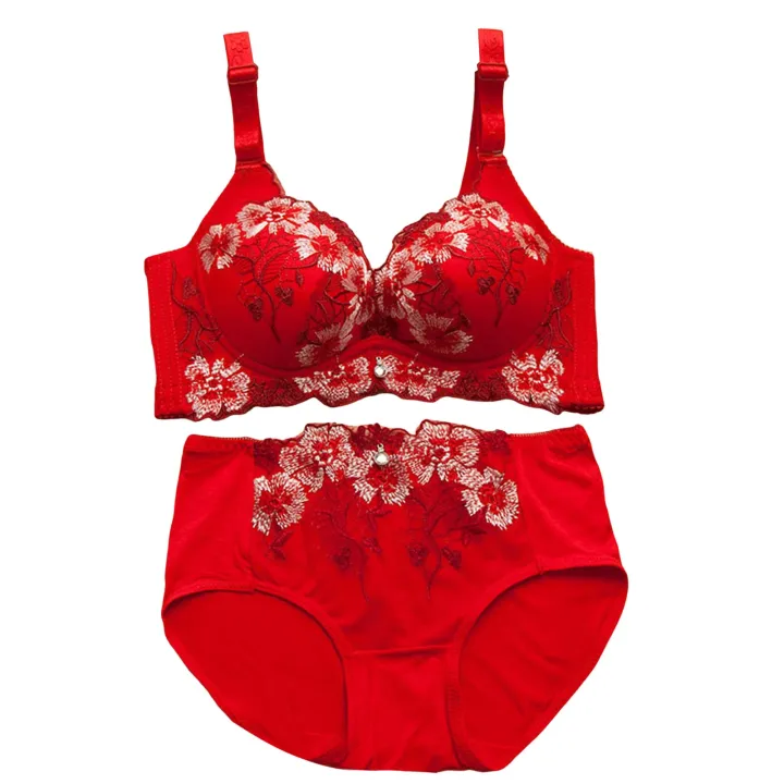 Satin%20Lace%20Pajama%20Set%20for%20Women%20Underwear%20High%20Side%20Bra%20Panty%20Set%20Women%20Cute%20Top%20And%20Bottom%20Set%20Underwear%20Lace%20Brief%20Set%20-%20Image%204