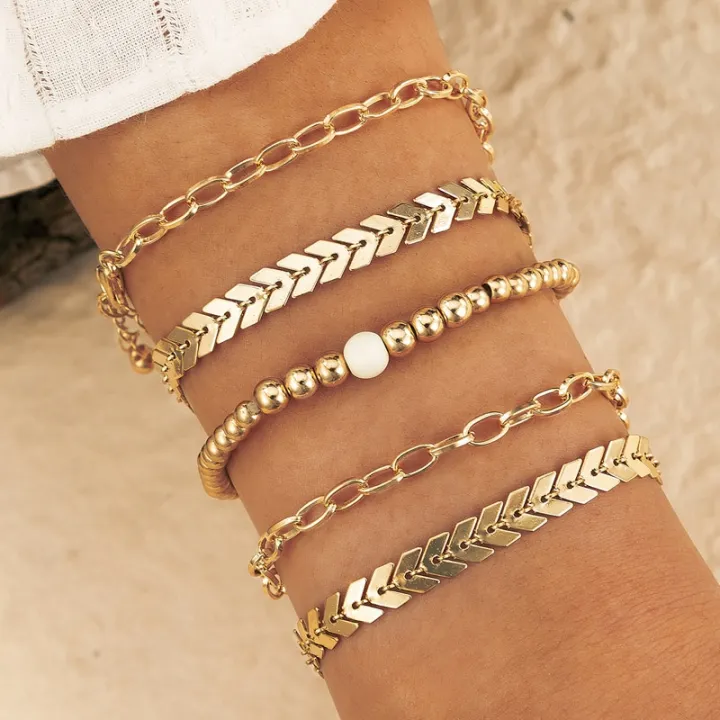 5pcs/sets%20Bohemian%20Leaf%20Gold%20Bracelets%20for%20Women%20Charms%20Beaded%20Chain%20Adjustable%20Jewelry%20Accessories%20%2015774%20-%20Image%208