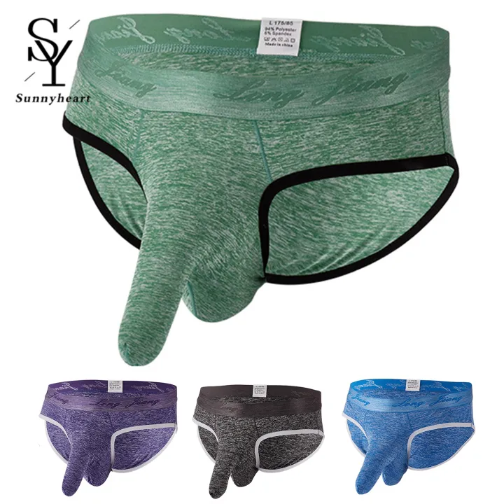 Longjiang%20Men%20Wide%20Waistband%20Briefs%203D%20Elephant%20Nose%20Solid%20Color%20Mid%20Waist%20Panties%20Underpants%20-%20Image%205