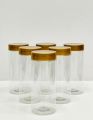 06Pcs 570ml Visual Kitchen Spicy Bottle Set Transparent Plastic Spicy Bottle Containers Seasoning Jar Set Condiments Organizers with Gold Lid Large Size. 