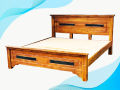 60x72 Wooden Teak Bed(Box Model). 