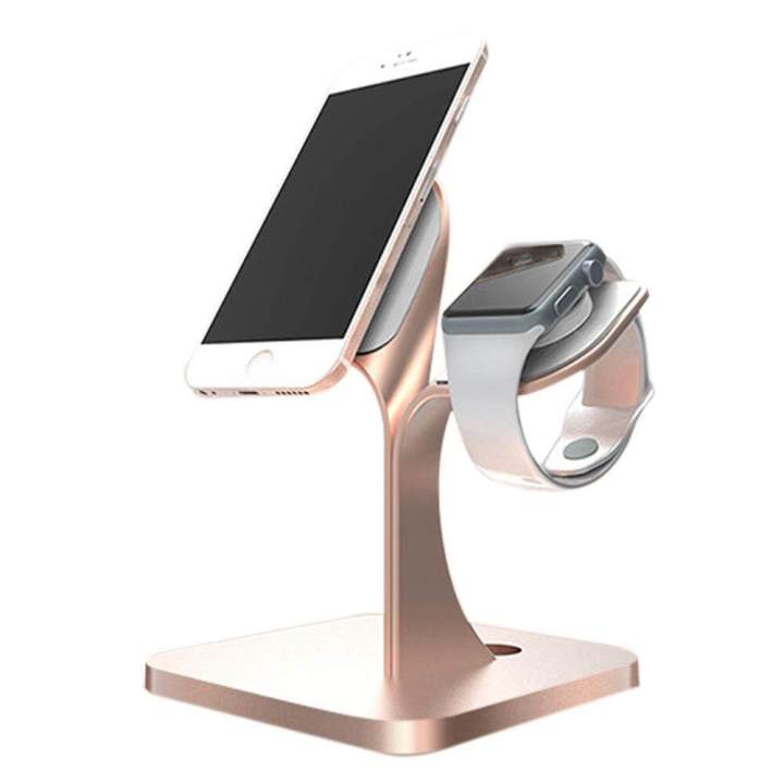 Apple Watch Stand IPhone Stand 2 in 1 Apple Iwatch Charging Stand Holder Phone Desktop Tablet Dock Station for Apple Watch/ IPhone X/8Plus/8/7 Plus/ IPad All Android Smartphone