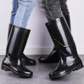 Labor Protection Mid-High Tube Rain Boots Tendon Bottom Non-Slip plus Velvet Rubber Boots Kitchen Wear-Resistant Car Wash Men's Rain Shoes Short Work Rain Boots. 