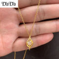 COD rantai leher perempuan emas 916 original malaysia gold necklace women's opal brilliant round zircon pendant jewelry for girlfriends' gifts  Necklace. 