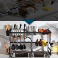 Over The Sink Dish Drying Rack Length Adjustable Dish Drainer Full Set Dish Rack for Kitchen Sink Organizer Space Saver ( Sink Rack ) - 85cm. 