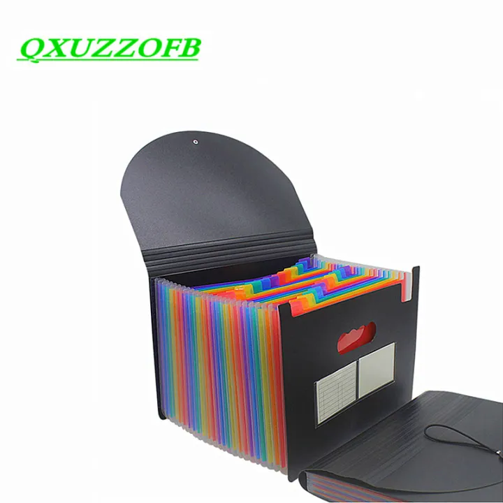 Extensible Files Portable A4 File Folder 13 24 Pockets Multilayer Rainbow Solid ...