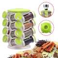 16 Slot Spice Rack with Cutlery Holder by Prime Trueware, BPA-Free Food Grade Plastic for Kitchen Efficiency. 