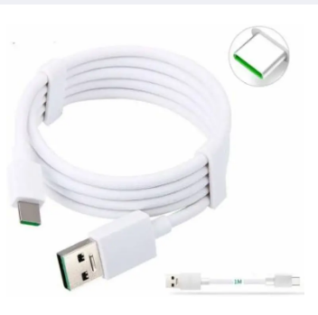 Oppo USB A to Type C Supper vooc Charging Cable | Oppo Type C Cable | Oppo 33W Vooc Charging Type C Cable for Oppo Reno 2,, Reno 3, Find N, A74, A95, A96, A76, A57e, A77, F19, F19s, F21 Pro, F21S Pro, K10, K10 5G Many other Devices.