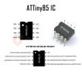 ATTiny85 Programmer AVR 8-Bit Microcontroller DIP IC ATTiny 85 20PU 8KB Flash Memory Integrated Circuit. 