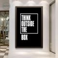 tois Think Outside The Box Letter Canvas Painting Inspirational Motivational Black Typography Poster Wall Art Modern Print Pictures. 