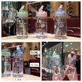 KECTTIO 550ML Kids Water Bottles With Straw Portable Leak-proof Seal School Water Cups Girl Drinking Kettles With Shoulder Strap. 