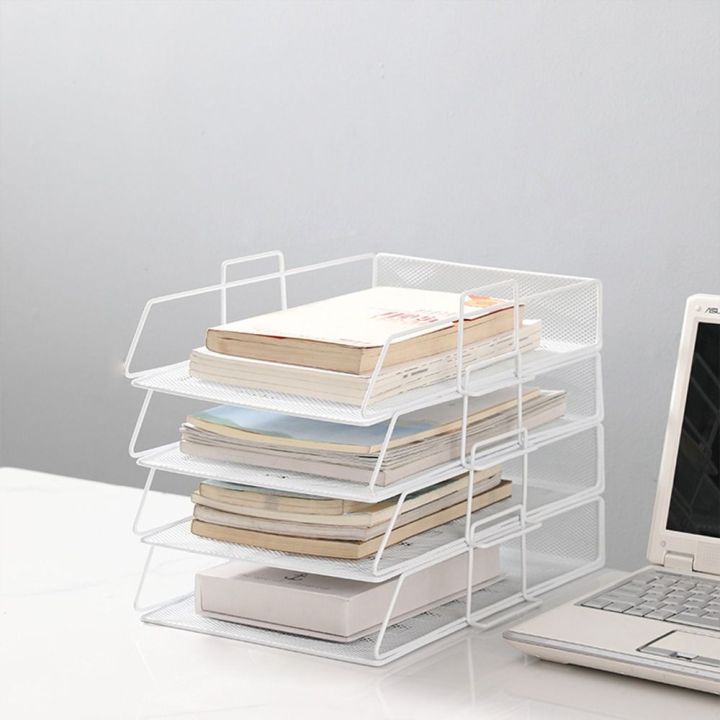 Simple Desktop Storage Simple Desktop Organizer Stackable File Rack Papers Rack File Organizer ...