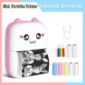 Mini 58mm Portable Thermal Printer Cat Shapes Wireless Photo Label Memo Wrong Question Printing With USB Cable Portable Printer. 