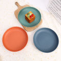 Kitchen Plastic Plates Wheat Straw Food Sauce Dish Taste Board Snack Fruit Plates Round Household Dishes Modern Dinner Plates 1Pcs. 