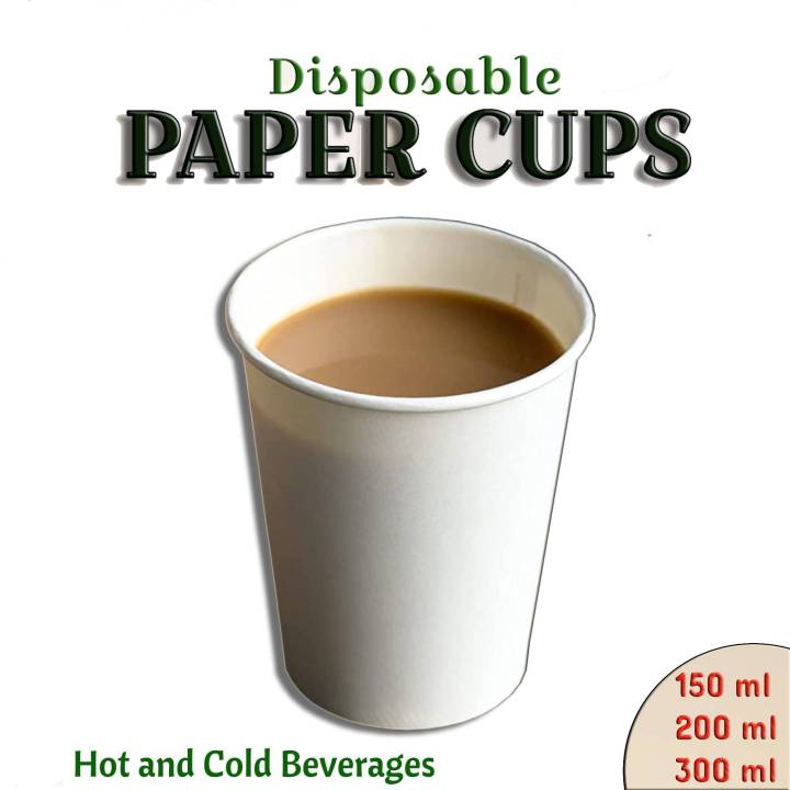 Disposable Paper Cups 150 ml | 200 ml and 300 ml Paper Cups Hot & Cold ...
