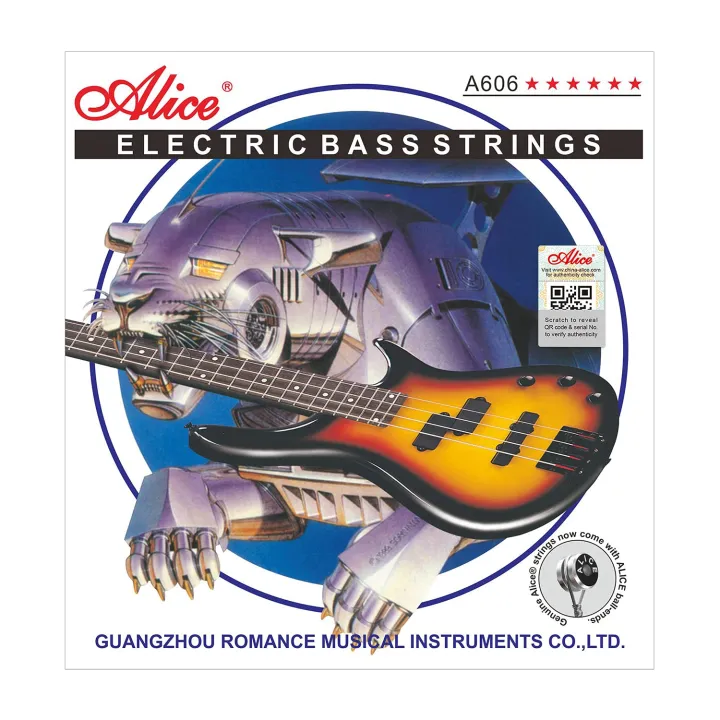 1 pc Alice Electric Bass Guitar single String G/D/A/E/B - A606 Medium 0.045/ 0.065/ 0.085/ 0.105/ 0.130 inch/ 1.14mm Nickel Alloy Winding Strings with Nickel-Plated Ball-End for Electric Basses
