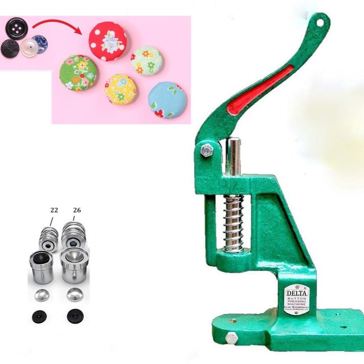 Button Covering Machine / Fabric Button Covering Hand Press Machine for Decorative Buttons Blanks covering with free 2 Mold sets
