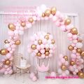Pastel Pink Balloons Arch Garland Arch Kit Rose Gold Confetti and  Chrome Gold Balloons Garland Arch-Love Foil Balloon with 100 pcs Glue Dots and 16Ft Balloon Strip 100 Pcs. 