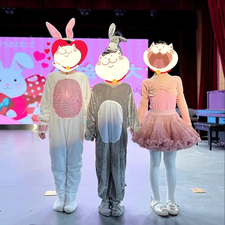 4pcs%20Halloween%20Children%20Animal%20Show%20Clothing%20White%20Rabbit%20Cosplay%20Costume%20Boys%20Girls%20Wolf%20Dress%20Kids%20Easter%20Bunny%20Dance%20Clothes%20-%20Image%203