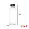 Eco-friendly 100ml 250ml 350ml 500ml Square Transparent PET Juice Plastic Drink Bottle with Lid. 