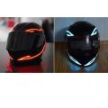 4-In-1 Motorcycle Helmet Night Riding Cold Light Signal Flashing Strip LED Luminous Sticker Strip USB Charger (Ice Blue). 