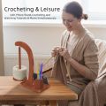 Portable Wooden Yarn Holder for Crocheting with Crochet Box Magnetic Rotation Yarn Spinner Multi-functional Wool Yarn Winder Knitting Accessories. 