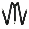 Kids Boys Girls Y-Back Suspender Elastic Adjustable Clip-on Braces Black & Light Grey. 