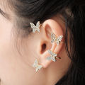 Butterfly Ear Clips Without Piercing for Women Sparkling Ear Cuff Clip Earrings Wedding Jewelry Gift. 
