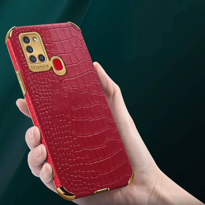 lthmy%20for%20Samsung%20Galaxy%20A21s%20Phone%20Case%20Leather%20Crocodile%20Pattern%20Plating%20Soft%20TPU%20Shockproof%20Anti-scratch%20Four%20Corners%20360%20Degree%20Protection%20Back%20Cover%20-%20Image%202
