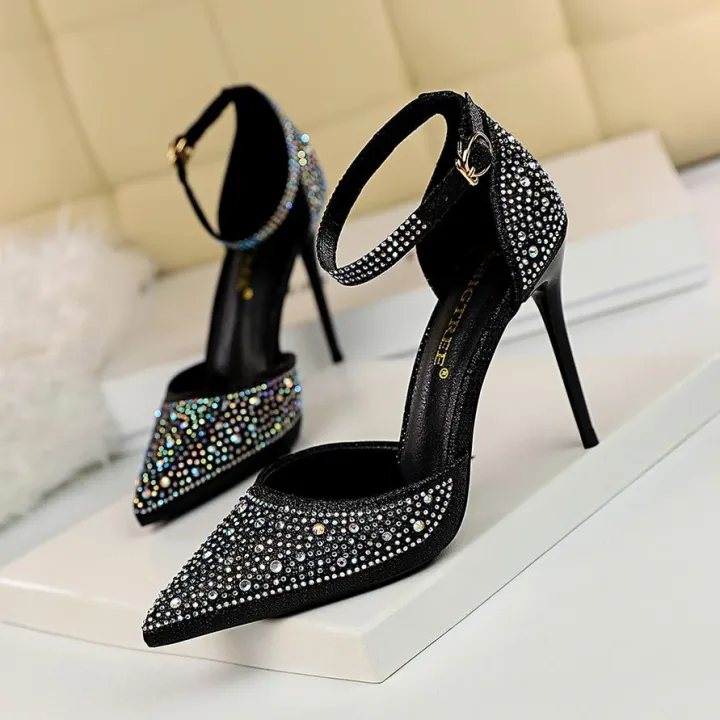 2023New%20Korean%20Style%20Rhinestone%20Pointed%20Toe%20Bridal%20Wedding%20Shoes%20Silver%20Girl%20High%20Heel%20Sandals%20All-Matching%20Ankle-Strap%20Buckle%20Shoes%20-%20Image%208