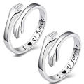 Band Love Hug Ring Delicate Open Finger  Open Finger Sliver Ring Unisex Adjustable Adjustable Unisex Women Jewelry Gifts for Daily wear Party accessory Gift for loved ones Engagement ring Jewelry Men. 