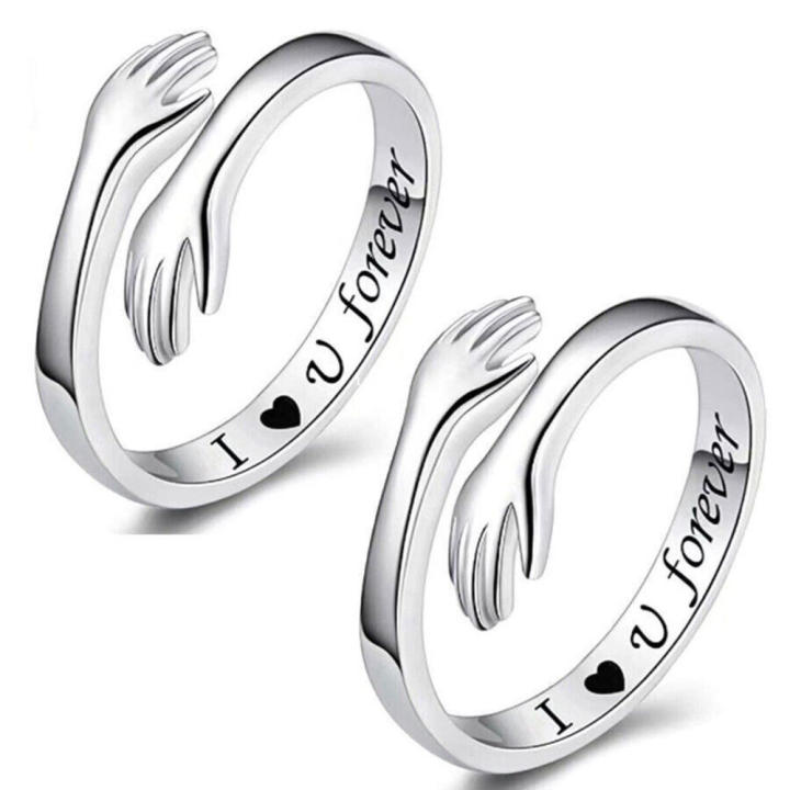 Band Love Hug Ring Delicate Open Finger  Open Finger Sliver Ring Unisex Adjustable Adjustable Unisex Women Jewelry Gifts for Daily wear Party accessory Gift for loved ones Engagement ring Jewelry Men