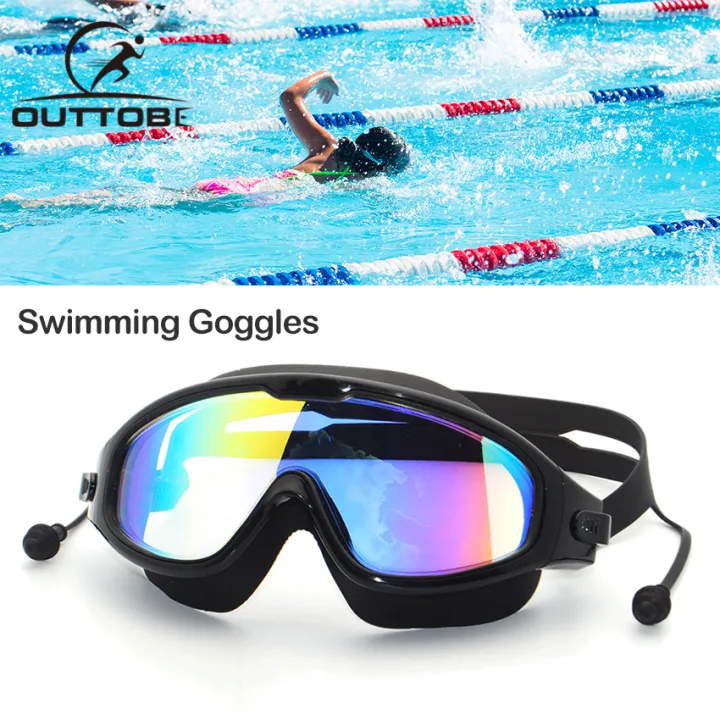 Outtobe Swimming Goggles Professional Swimming Glasses Anti Fog UV Protection Eyewear Adjustable Waterproof Swim Goggles Adult Swimming Goggles Sports Eyewear with Optional Case