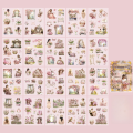 20 pcs/pack New Die-cut Sticker Book Floating Light Shallow Dream Series PET Theme Handbook Sticker Retro Girl Character Scrapbooking Stickers DIY Diary Album. 