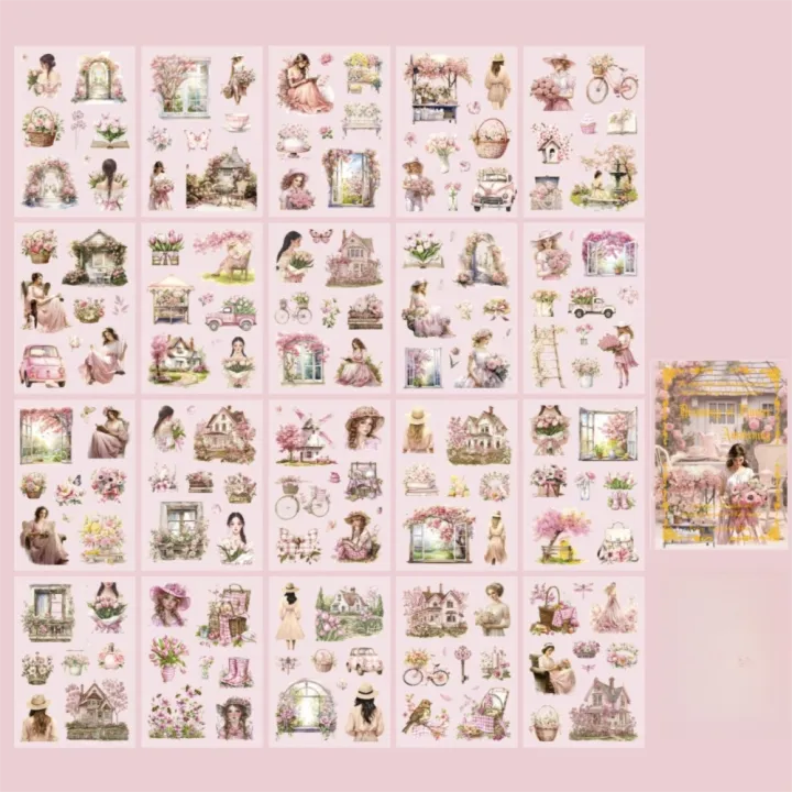 20%20pcs/pack%20New%20Die-cut%20Sticker%20Book%20Floating%20Light%20Shallow%20Dream%20Series%20PET%20Theme%20Handbook%20Sticker%20Retro%20Girl%20Character%20Scrapbooking%20Stickers%20DIY%20Diary%20Album%20-%20Image%209