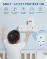 LENCENT Surge Protected 3 Way Plug Extension with PD 20W USB-C & 2 USB-A QC 3.0, Multi Plug Adaptor UK with Individual Switches, Plug Extender Wall Socket for Surge Protection 13A 3250W Surge Protector. 