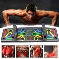 Foldable Push Up Board System with Resistance Tube Band Pull Rope Body Building Exercise Workout Push-up Stand Board. 