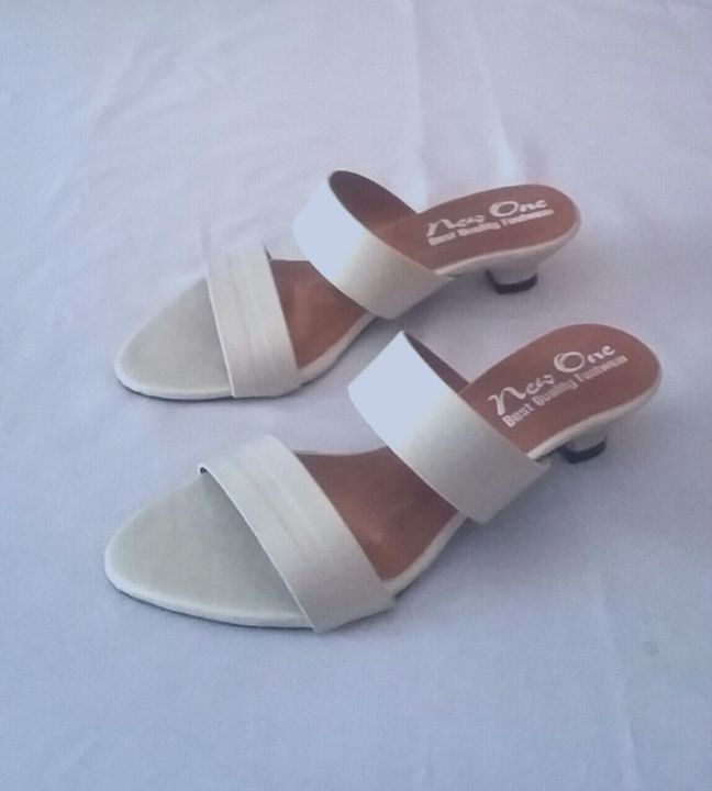 Ladies one inch heel Slipper -  White
