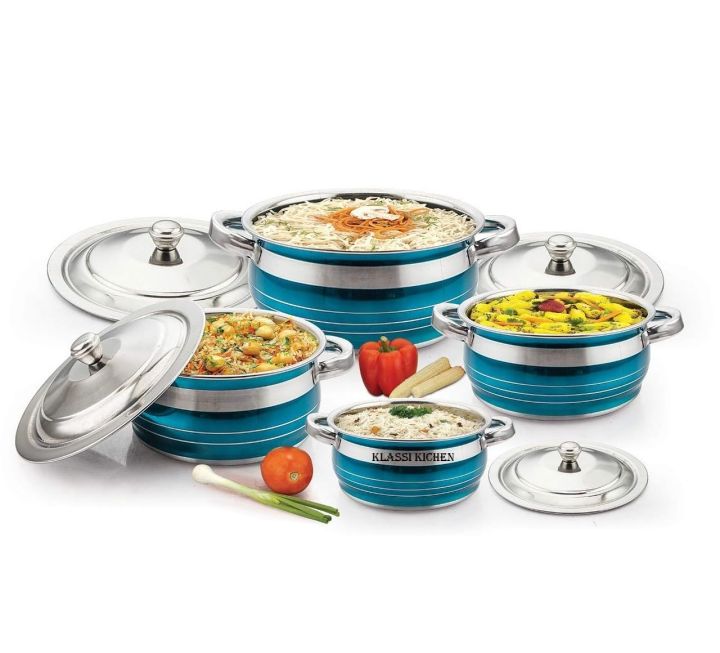 Premium Stainless Steel r Cookware Family Combo Best for Cook and Serve Set of 4 pc Casserole