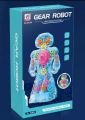 High Quality QP Children Electric Transparent Gear Robot Toy With Light Effects Universal Walking Robot For Kids Boys Girls Educational Toy 2022 New. 