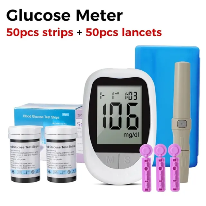 ew%20lood%20lucose%20eter%20lucometer%20it%20iabetes%20est%2050/100pcs%20Strips%20With%20Lancets%20edal%20lood%20Sugar%20g/mmol%20style%20libre%20-%20Image%205