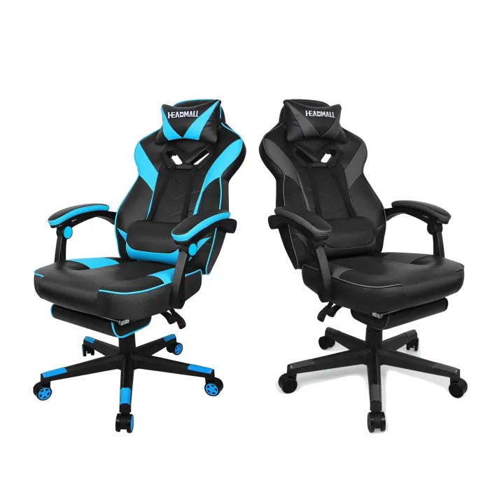 Gaming Chair with Footrest, Gamer Chair with Lumbar Support and Headrest Height Adjustable Office Chair with 360°