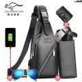 Fu Xiu Gu Bag Men's Single Men ︾ Kangaroo Leisure New Backpack Men's Bags Tide Brand Chest Sports USB Crossbody Bag Men's Bag Luke Shoulder ". 