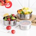 Durable Food Storage Container 5pcs Stainless Steel Food Storage Bowl Set for Home Kitchen Restaurant. 