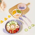 Dr.Gym Infant Food grades Baby Suction Plate Grid Plate Dinnerware Fork Silicone Kids Tableware Set Baby Dishes Training Plate Baby Feeding Bowl. 