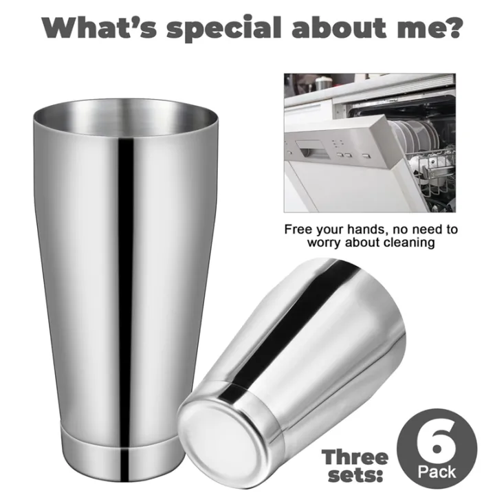 3Sets%20Cocktail%20Shakers%20Professional%20Bar%20Shaker%20Boston%20Shaker%20Set%20Stainless%20Steel%20Shaker%20Drink%20Mixer(Silver)%20Easy%20to%20Use%20-%20Image%204
