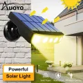 Auoyo Solar Sensor Light Outdoor Waterproof Garden Light LED Solar Lamp Spotlights Led Wall Light Outdoors Smart Sensor Human Induction Lamp Infrared Anti Theft Rustproof Street Lamp. 
