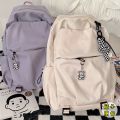 Junior High School Students ins Mori Girl Schoolbag Japanese Backpack Solid Color Simple South Korea Female Backpack Student Large Capacity. 