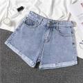 Buy One Get One Free Denim Shorts for Women 2024 New Summer Thin High Waist a Super Slim Hot Pants Trendy Words ins. 